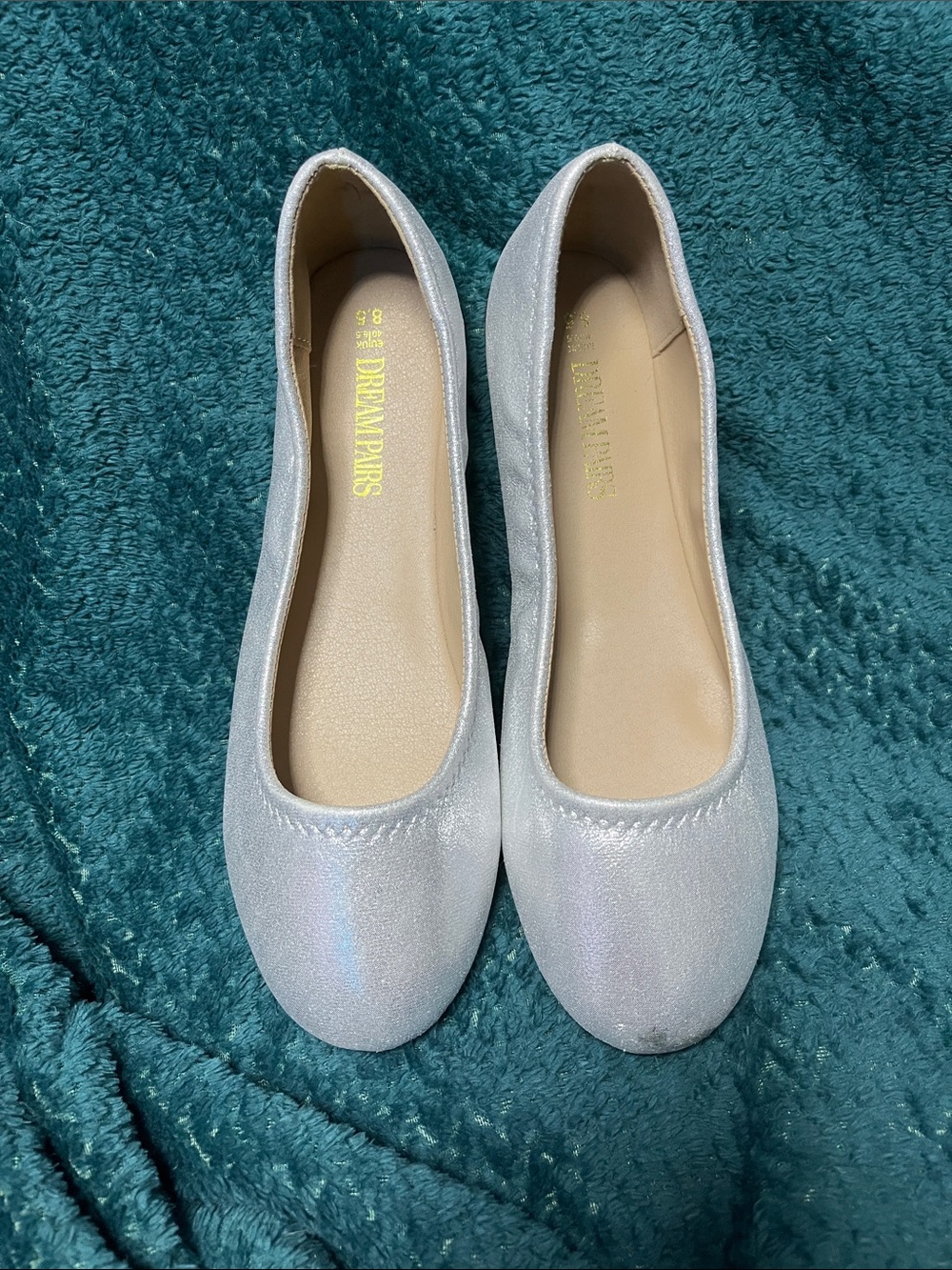 Dream Pairs Silver Shimmer Ballet Flats